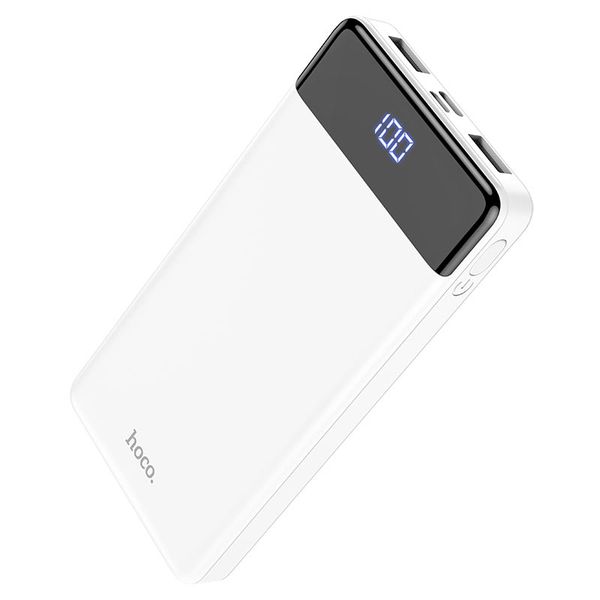 10000mAh Dual USB Output LED Power Bank - White
