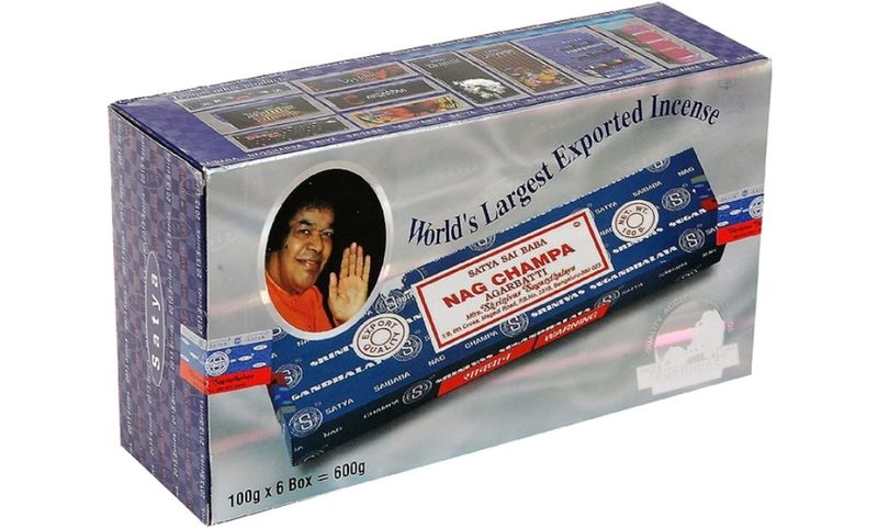 Satya Sai Baba Nag Champa Incense Sticks 6 Pack
