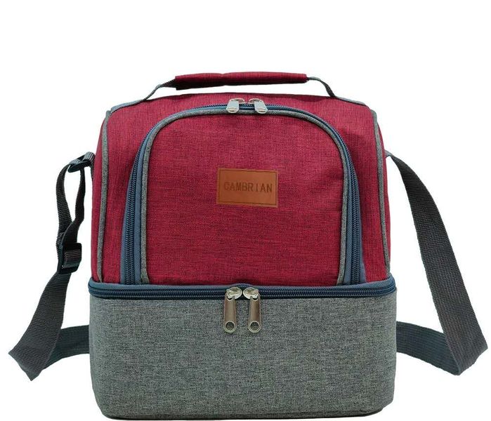 Cambrian -Double Layer Lunch Bag Cooler Insulated Lunch -BT021 Red/G