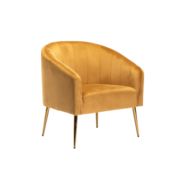 Colt Velvet Chair - Gold Leg - Mustard