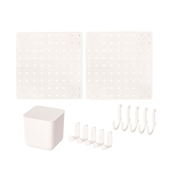 Deli Pegboard Bracket 27x27cm 13 PCS Set White