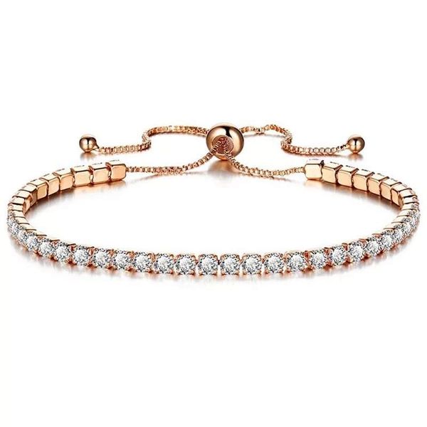 Cubic Zirconia Crystal Rose Gold Tennis Bracelet image