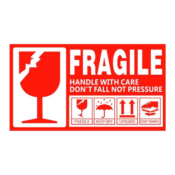 Fragile Handle With Care Pressure Packaging Label Stickers 13x7cm -300pcs