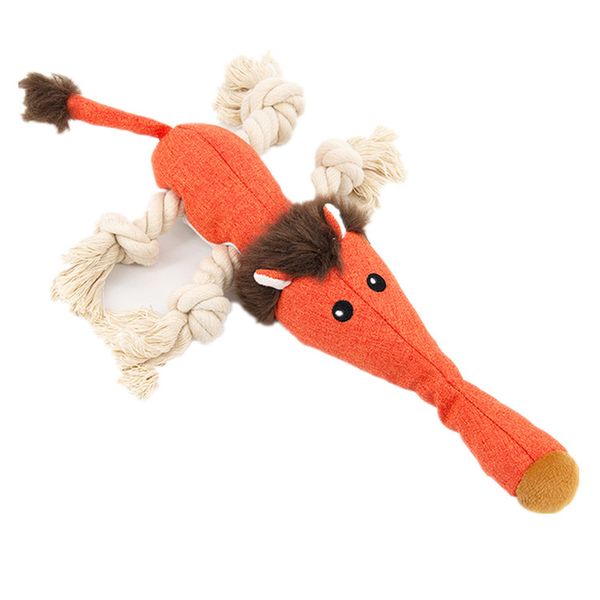 Plush and Rope Dog Chew Toy - Lion