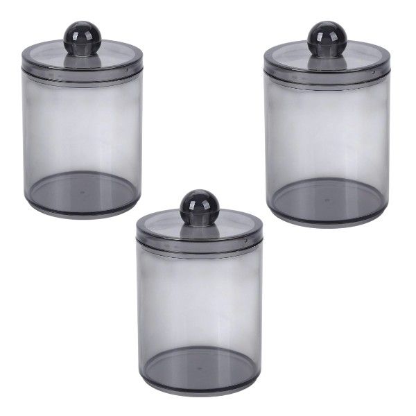 3 Piece - Storage Jars With Moisture Protection - Black