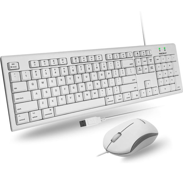 Macally QKEYCOMBO Full Size USB Wired Keyboard &amp; Optical Mouse