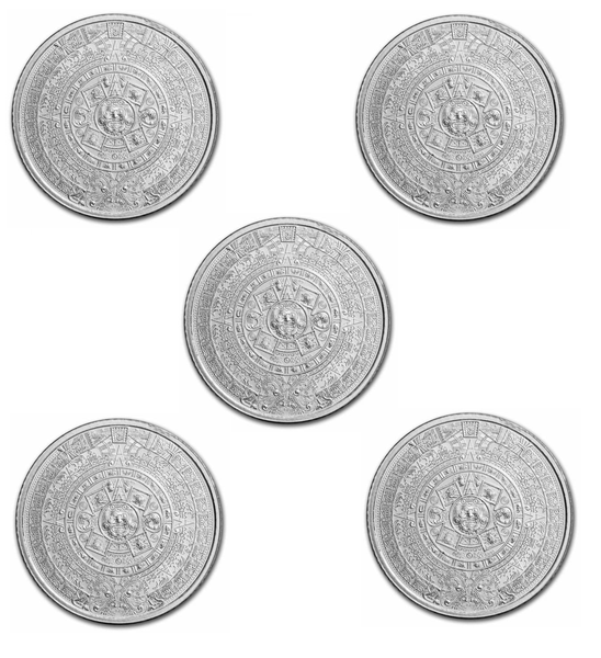 1/10th oz Aztec Calendar 999 Silver Coins - Pack of 5