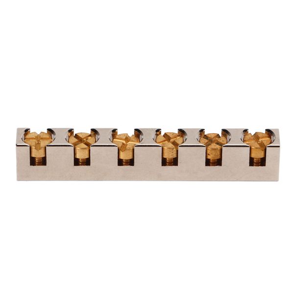 Silver adjustable 6-string metal guitar nut