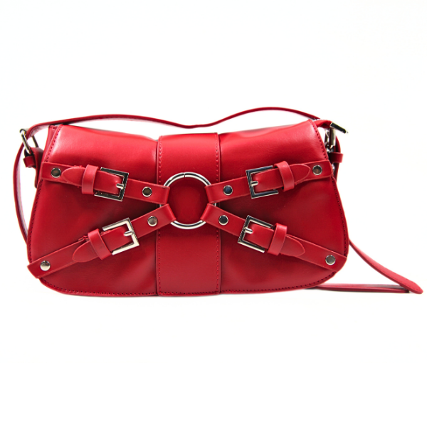 Missy Missi Ladies Baguette Handbag with Cross Buckle Design