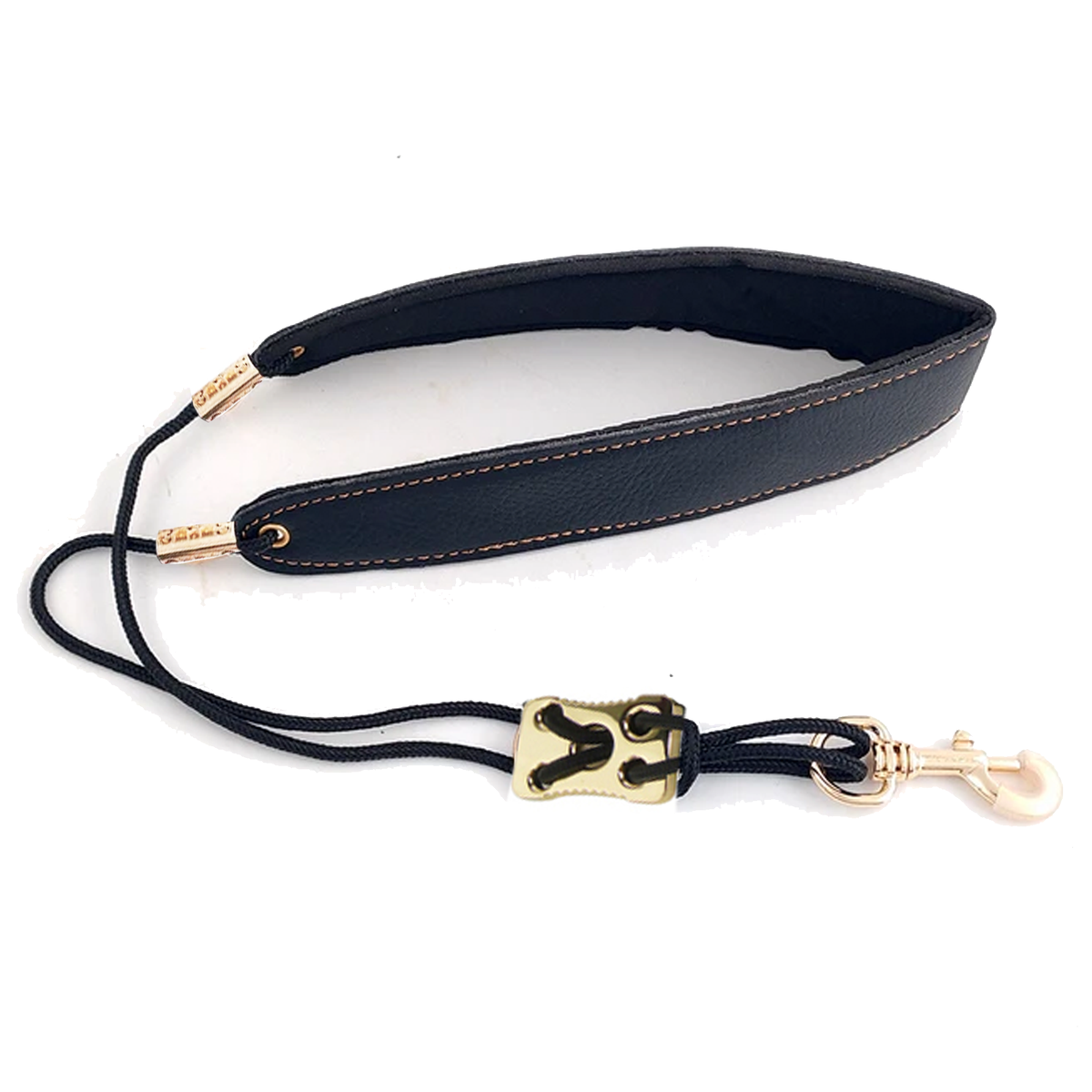 Alto Saxophone Strap Adjustable to 55cm - Black with Gold Accents