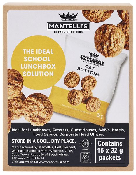 Mantelli's Oat Buttons 15 x 32g Packets