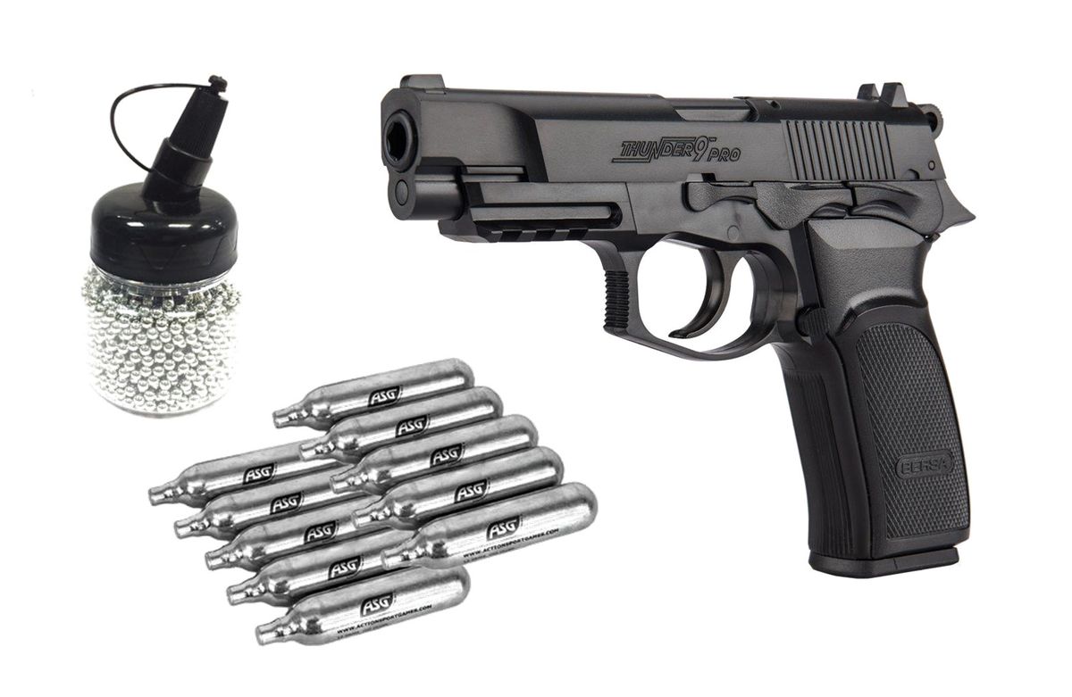 Pack BERSA THUNDER 9 PRO ASG + billes 0,25gr + cartouche de Co2 +