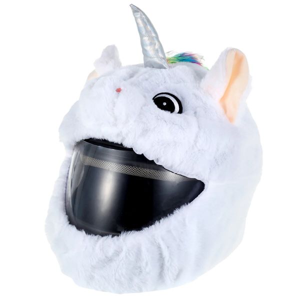 Fuzzy Unicorn Motorcycle Helmet Cover