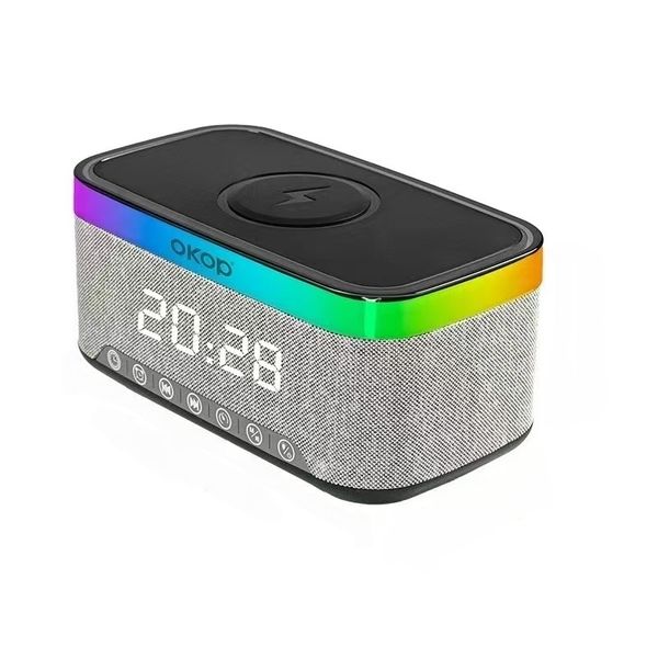 OKOP Portable Bluetooth 5.3 Speaker, Stereo, Supports Wireless Charging