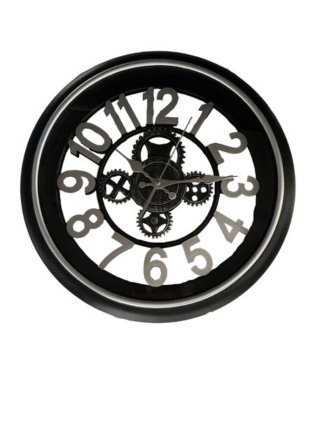 Battery Powered Round Antique Gear Wall Clock