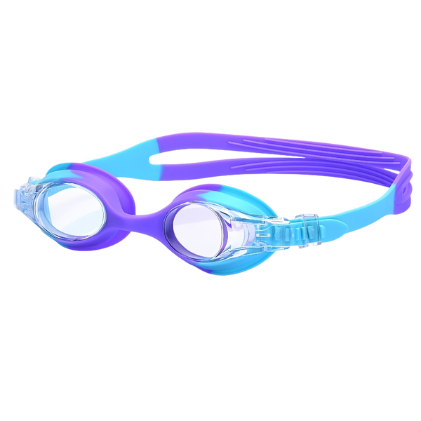 Color Blocking Waterproof Anti Fog Children's Swimming Goggles-Pink - Red