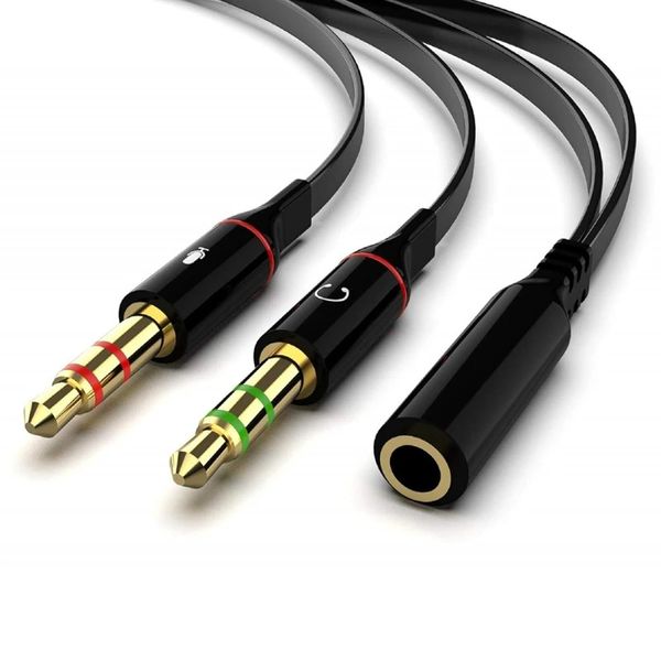 TRRS 3.5mm Female to 2 Male Adapter Compatible with Laptop