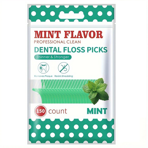 Fresh Mint Flavoured Dental Floss Stick - 150Piece