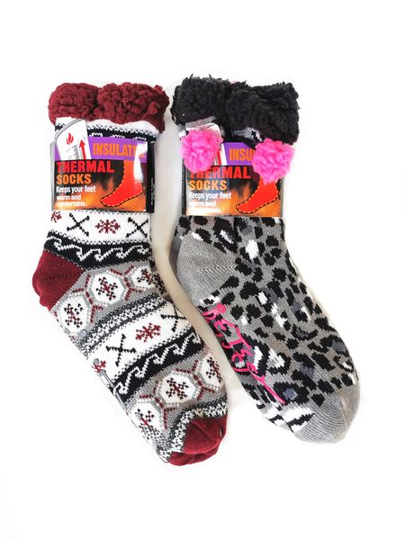 2 Pairs Of Original Thermal Socks - Winter Socks - Assorted Design &amp; Colour