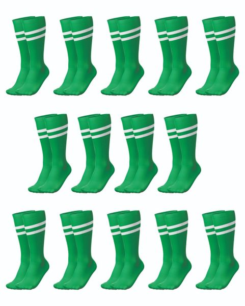 Ronex Soccer Socks - Set of 14 Pairs - White/Emerald