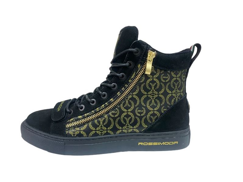 Rossimoda - RM Alta Wreath Black and Gold Mens Boots