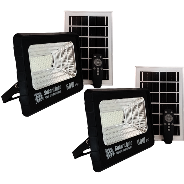 60W GDSuper IP67 Solar Flood Light GD-60H Pack of 2