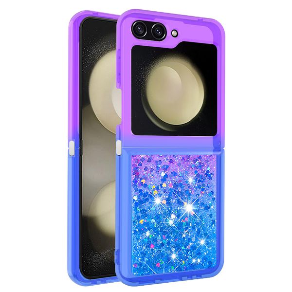 Phone Case Compatible With Samsung Z Flip 7 Full Cover Liquid Glitter Case