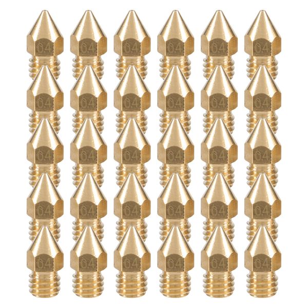 30 Pieces Mk8 Nozzle 0.4Mm 3D Printer Nozzles Extruder Compatible with None