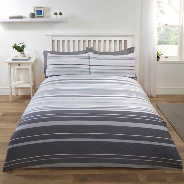 Stratford Stripe Grey Duvet Set