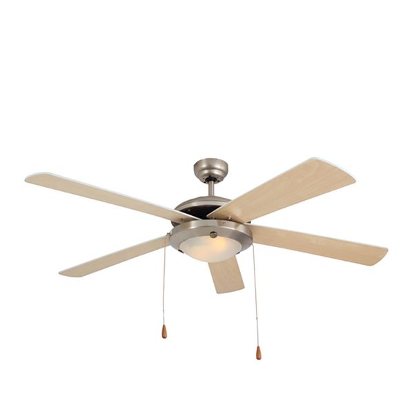 Comet - Ceiling Fan - 5 Blades - Satin Chrome/Natural
