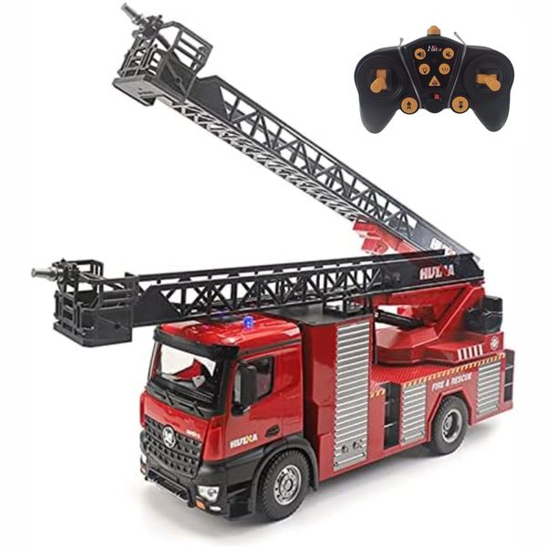 11 Channel - Fire Truck with Water Spray &amp; Rotates 270 Deg. - Kids