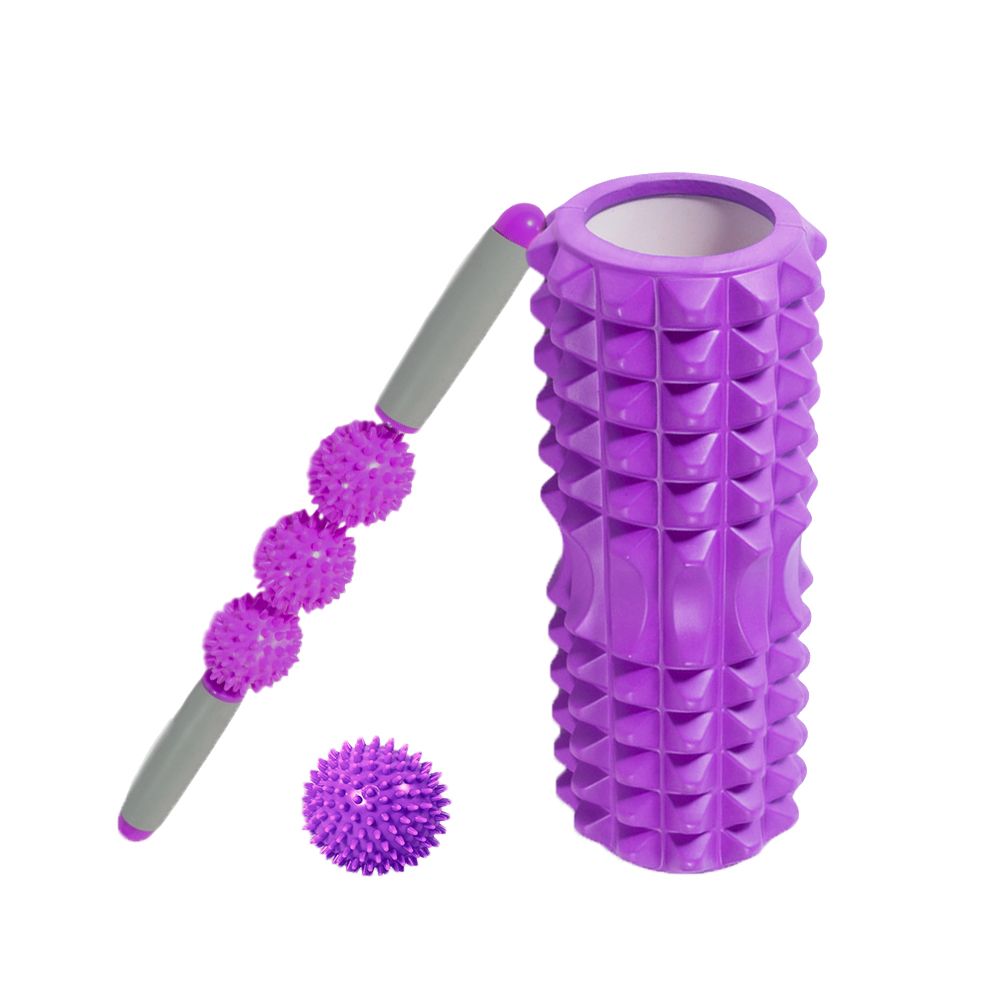 3 In 1 Fitness Pilates Foam Roller Yoga Column Massage Ball Set Purple Shop Today Get It 2962