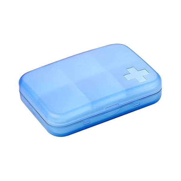 2 Pack Portable 6-Grid Cross Style Multi-Color Travel Pill Organizer
