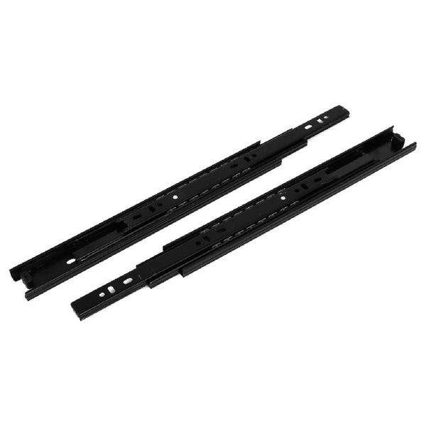 Drawer Runner Ball Bearing Slide LD 35mm x 500mm Black - (3 Pairs)