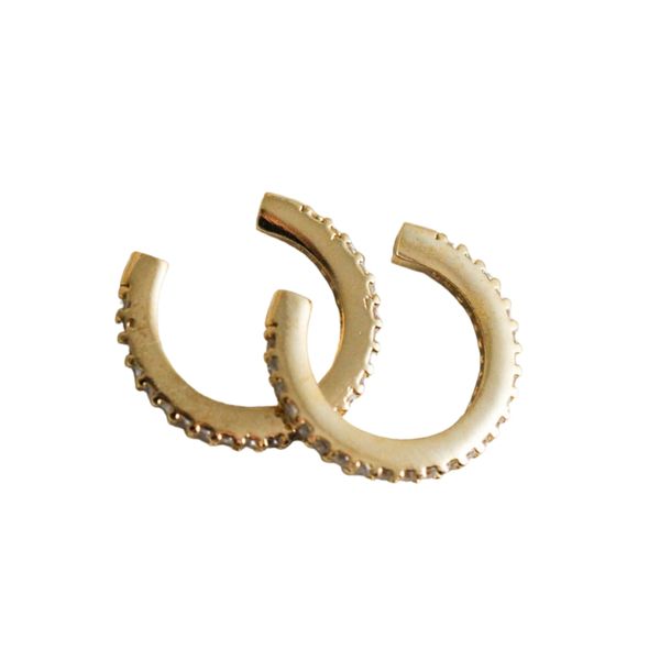 NuLuDa Jewellery-Diamante Ear Cuffs - Gold Plated