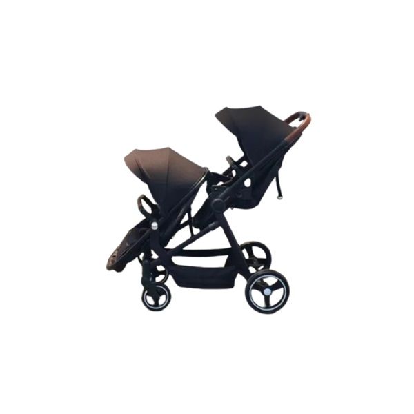 Baby Stroller For Twins Pram Easy to Carry Buggy - Black
