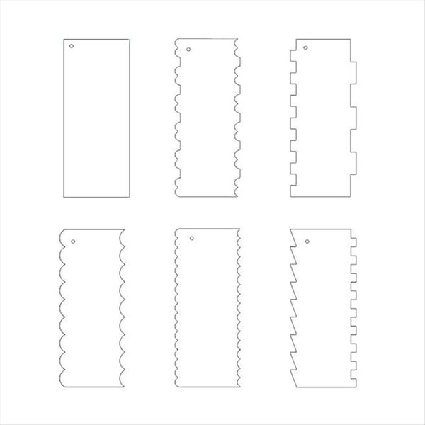6Pcs Cakes Smoother Icing Comb Scraper Set Decor Supplies With Holes