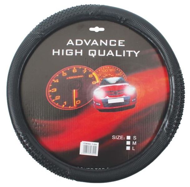 Black Vinyl Steering Wheel Cover