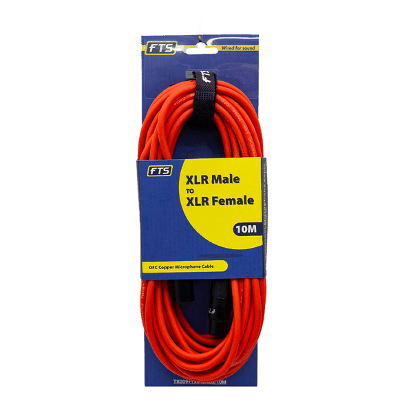 FTS-TX009+TX012ORANGE/10M XLR Male -XLR Female Mic Cable