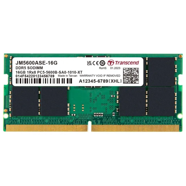 Transcend JetRam 16GB DDR5 5600MHz SO-DIMM Laptop RAM Memory Module