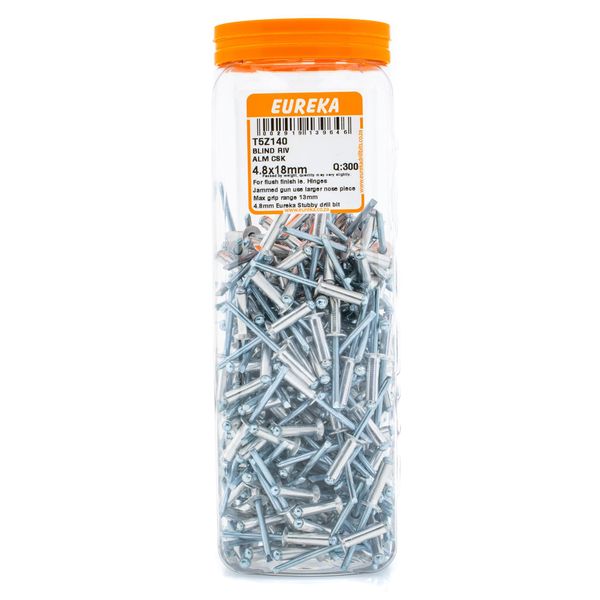 EUREKA Blind Rivet Aluminium Counter Sunk 4.8 x 18mm Q:300 T5Z140