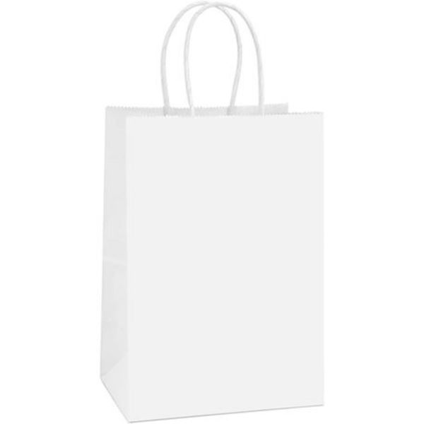 12-Pack Kraft Gift Bags for Gifting White - L