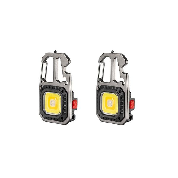 2 Set of 4-in-1 Mini Torch LED Keychain Light