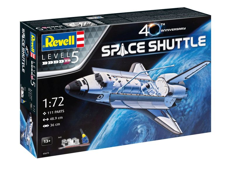 Revell 1/72 Space Shuttle 40th Anniversary Model Kit w/paints, glue &amp; brush