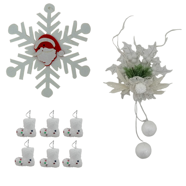 White Christmas D cor - 3 Piece