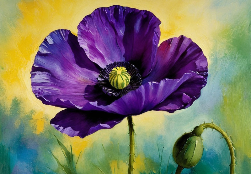 Canvas cm Home Decor Wall Art - Rare Purple Poppy
