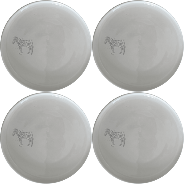 Zebra Line Art Dinner Plate Set of 4 - Range 1