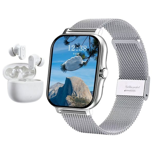 Men's Smartwatch+Bluetooth Earphones-Track, Connect, and Enjoy Every Moment