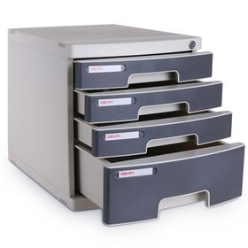 Deli File Cabinet Front Lock - 4 Drawers 395x302x325mm Light Grey ...