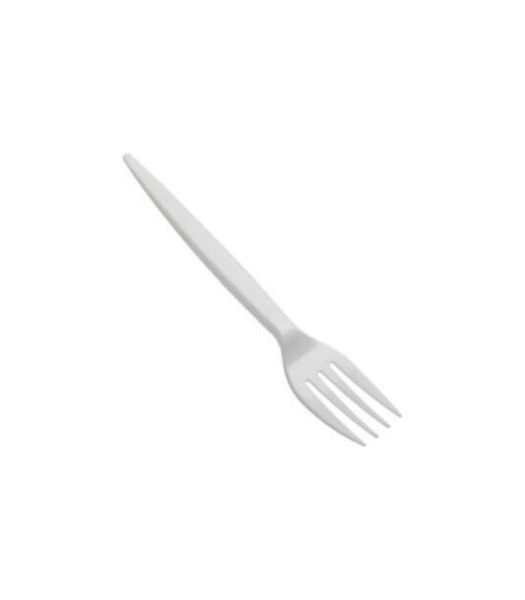 Disposable White Plastic Fork - Pack of 250